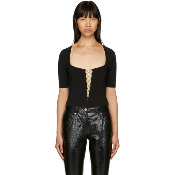 T by Alexander Wang Tops - T by Alexander Wang Black Criss Cross Bodysuit